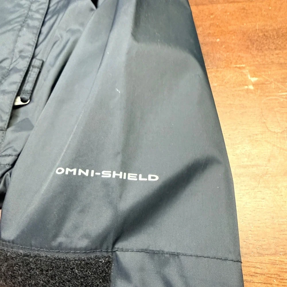 Columbia Womens Lightweight Hooded Rain Jacket‎ Omni-Shield Black Size S